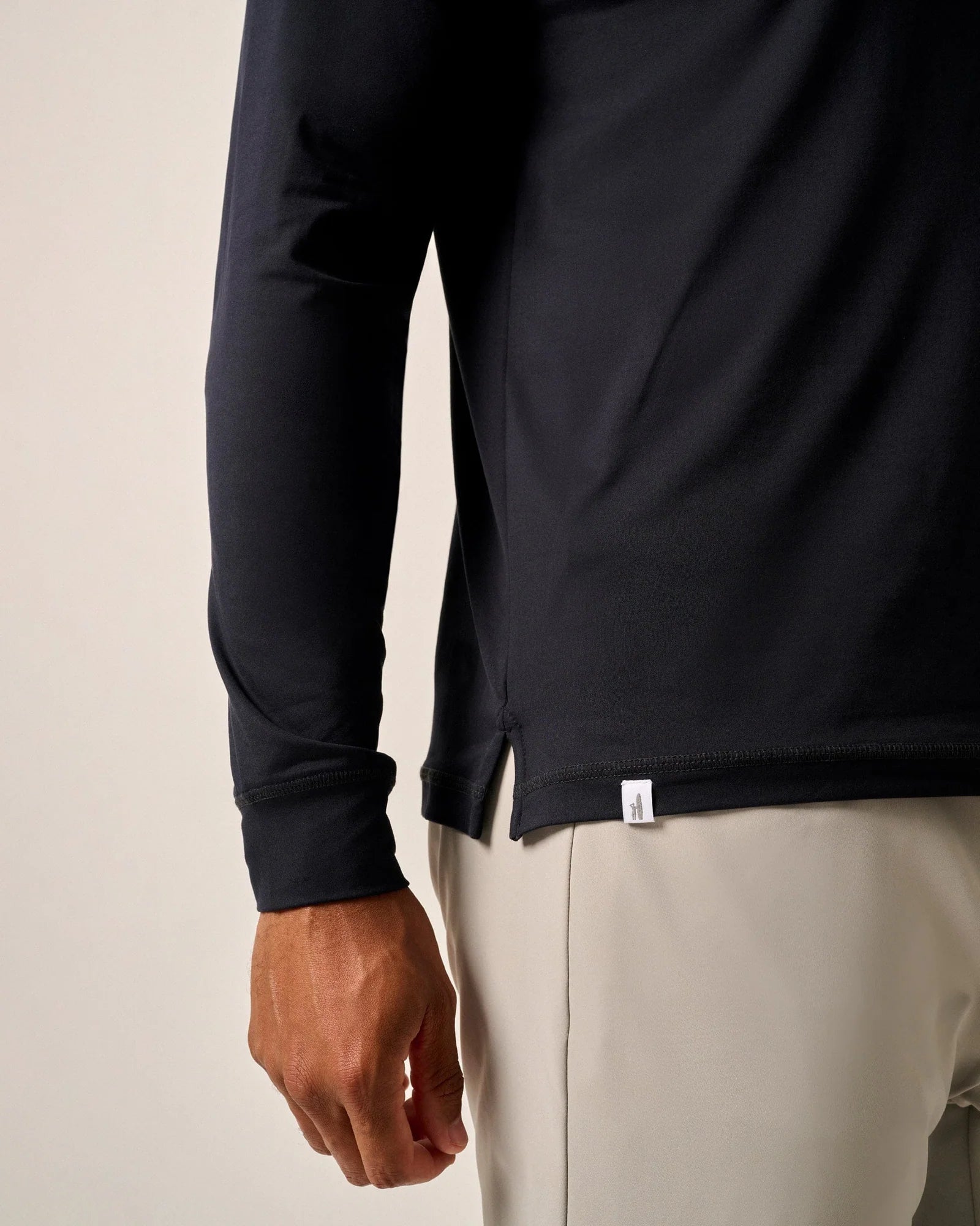 Johnnie O Talon Hooded Long Sleeve T-Shirt for Men - Premium Cotton Blend, Comfortable Casual Wear (Black) - Perfect for Golf, Outdoor Activities & Everyday Fashion