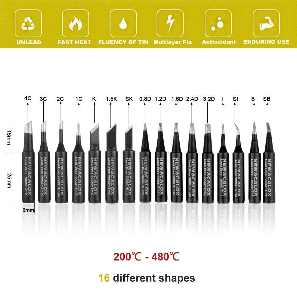 High-Quality Soldering Iron Tips Kit - Durable & Precision Tips for Electronics Repair, DIY Projects, and Home Improvement