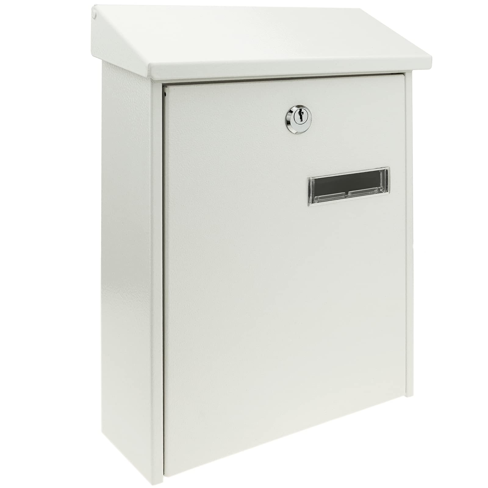 White BZ048 Mailbox - Durable Outdoor Letter Box for Home, Office & Apartment - Perfect for Front Porch, Garden & Entryway