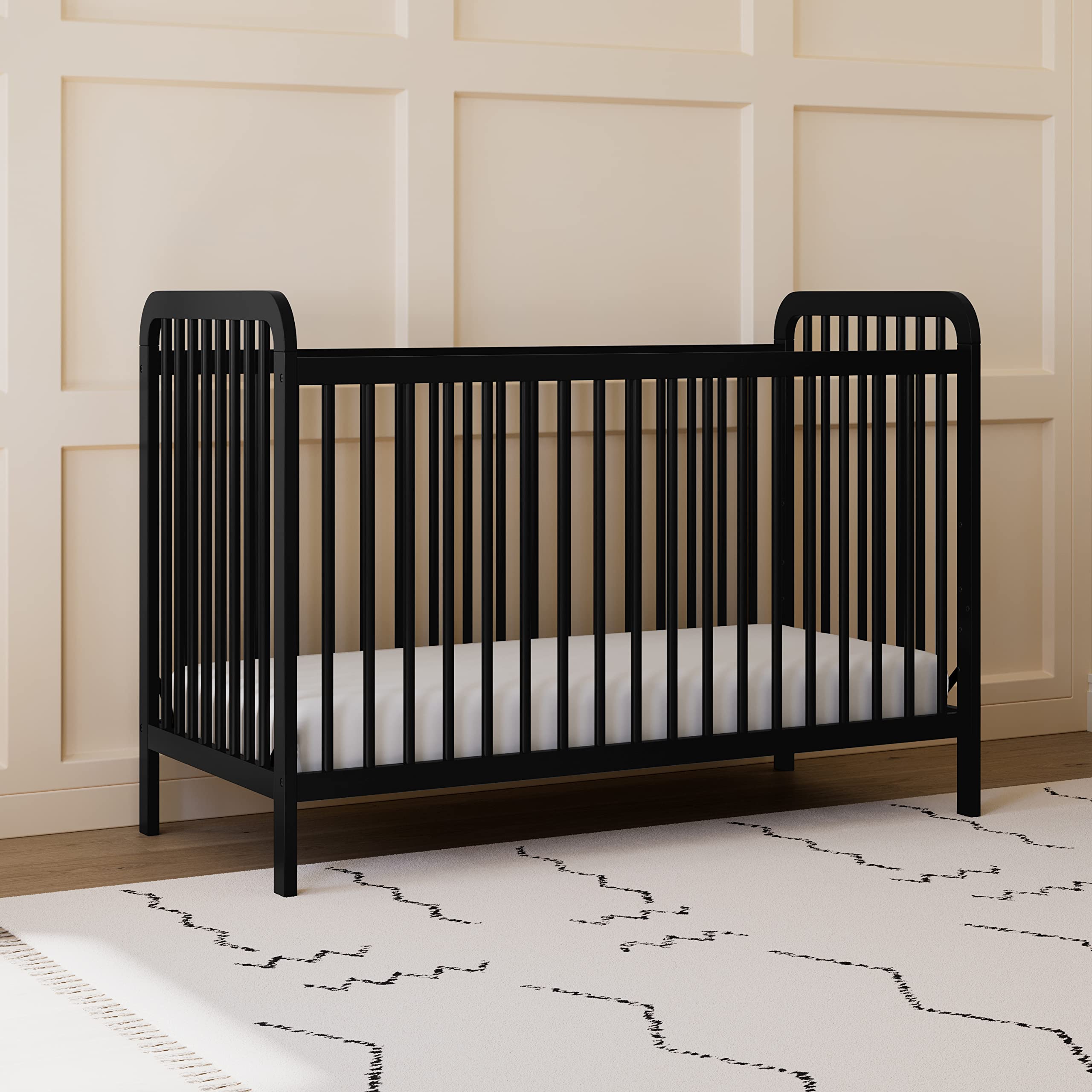 Storkcraft Pasadena 3-in-1 Convertible Baby Crib (Black) – GREENGUARD Gold Certified, Converts to Daybed & Toddler Bed, Fits Standard Full-Size Crib Mattress, Adjustable Height – Perfect for Nursery, Bedroom & Growing Toddlers