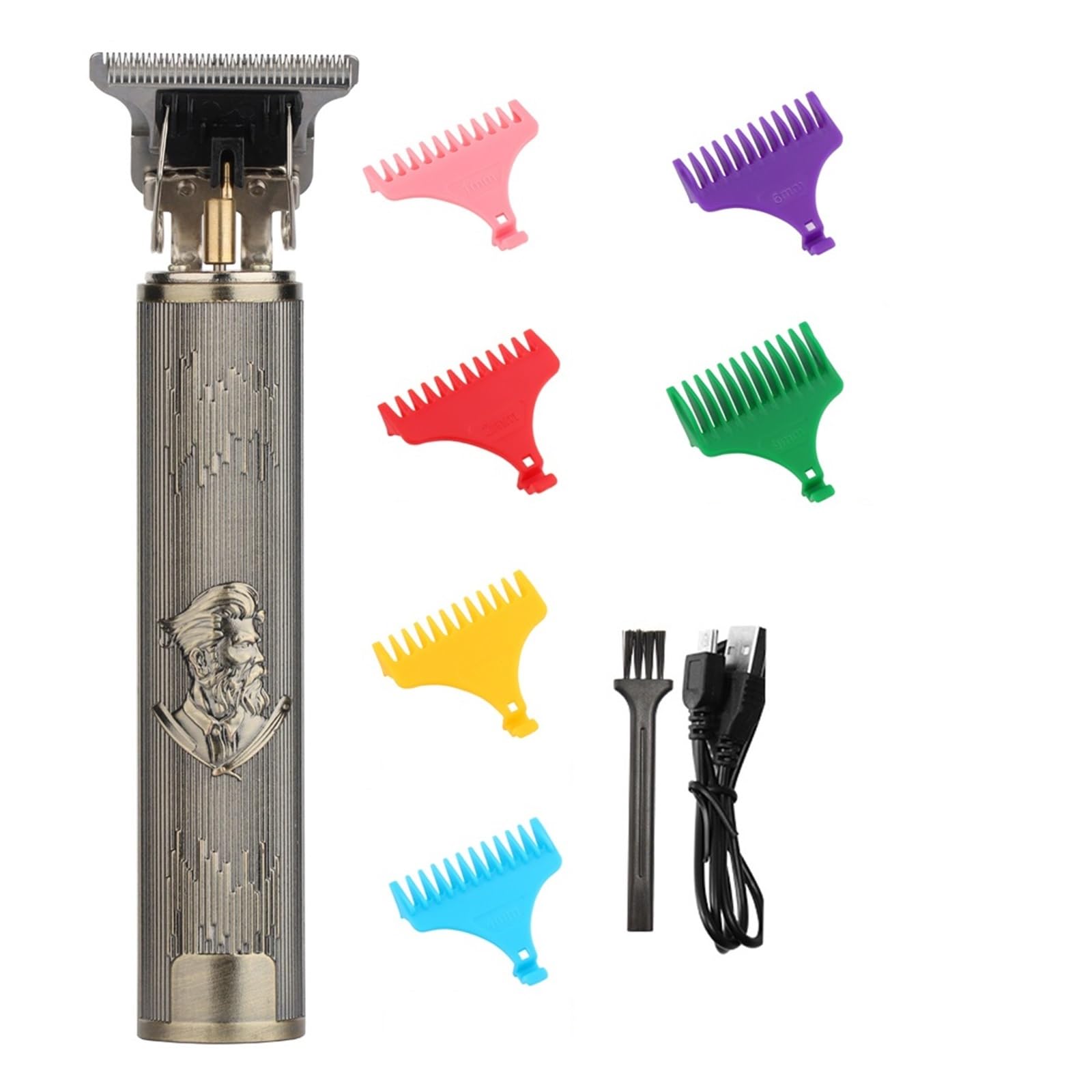 Professional Vintage T9 Cordless Electric Hair Clipper for Men - Barber Trimmer, Beard & Mustache Shaver with Lightweight Plastic Design - Perfect for Home Grooming & Salon Use
