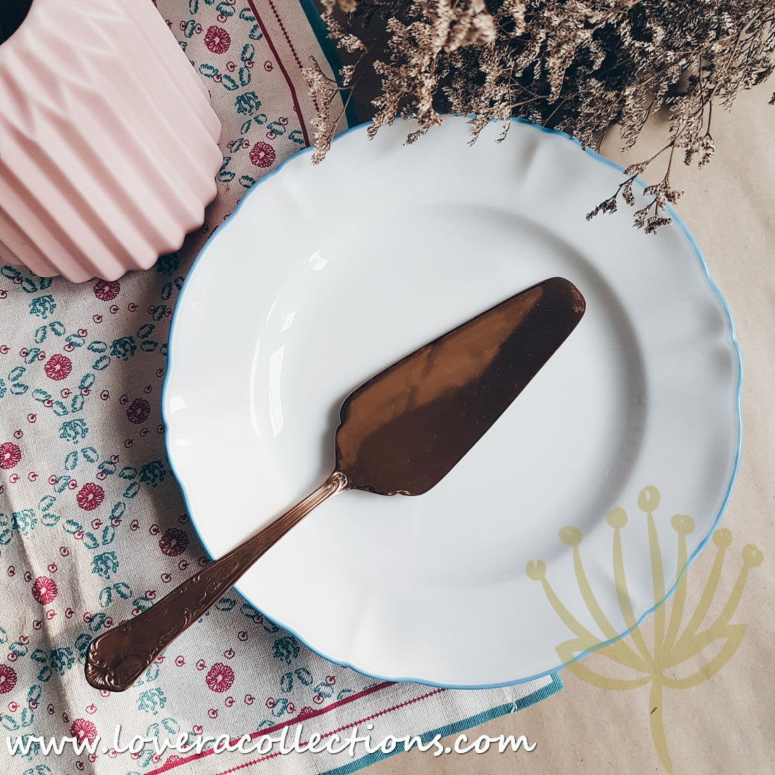 Bitossi Home Vintage Stainless Steel Cake Server - Elegant Dessert Serving Utensil for Weddings, Parties & Special Occasions