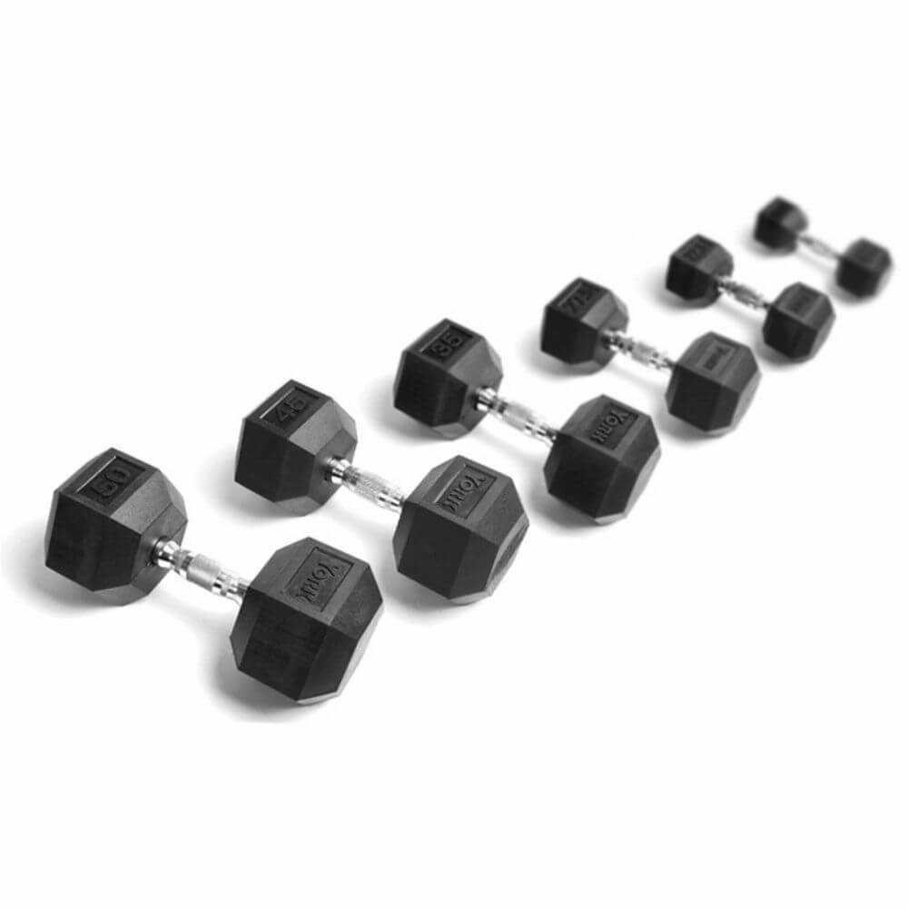 York Barbell Rubber Hex Dumbbell Sets - Premium Weight Lifting Equipment for Home Gym & Strength Training | Perfect for CrossFit, Bodybuilding & Fitness Workouts