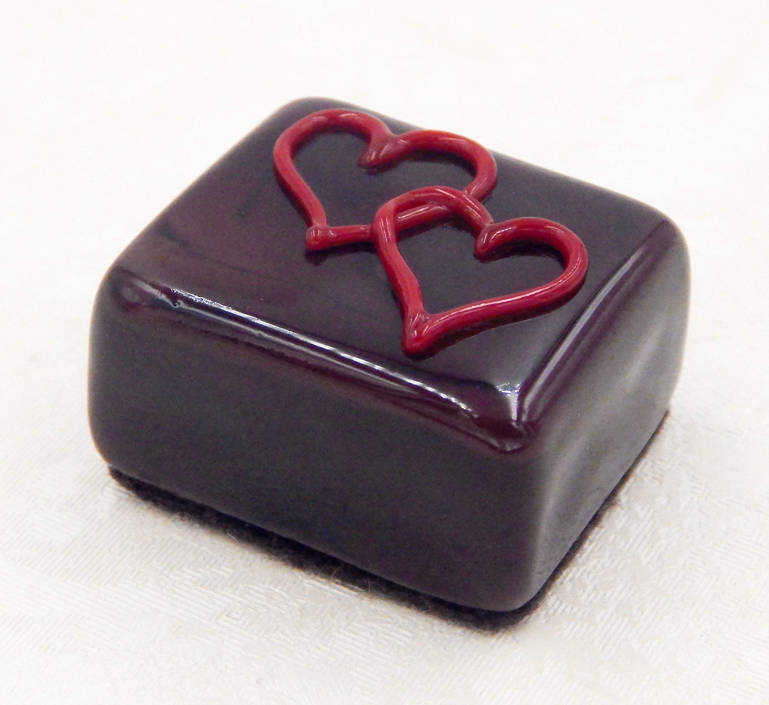 Handmade Chocolate Treats with Double Line Hearts Candy - Delicious Cherry Hearts Chocolate Gift for Valentine's Day, Anniversaries & Romantic Occasions
