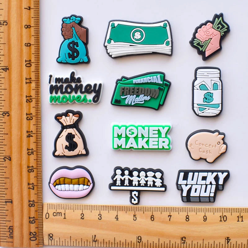 Trendy 1-Piece Money Shoe Charms for Crocs - Fun Jibbitz Accessories for Women & Men - Perfect for Clogs, Sandals & Party Favors - Great for Casual Wear, Beach Outings & Gift Giving