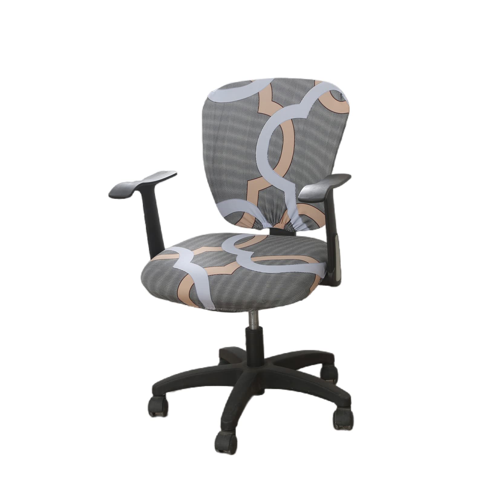 2-Piece Stretch Spandex Office Chair Cover - Universal Fit for Computer, Swivel & Desk Chairs - Protects from Dust, Stains & Pet Hair (Black) - Perfect for Home Office, Gaming Setup & Workspace