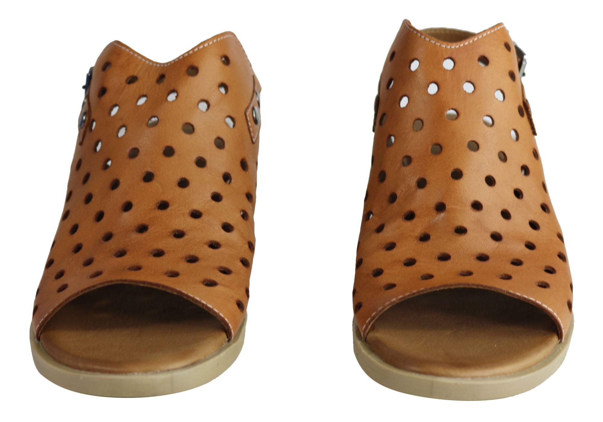 Orizonte Gracie Women's European Leather Comfortable Mid Heel Sandals - Stylish & Supportive for Work, Weddings & Summer Outings