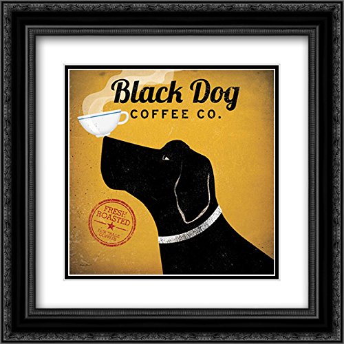 Black Ornate Wood Frame with Double Matting