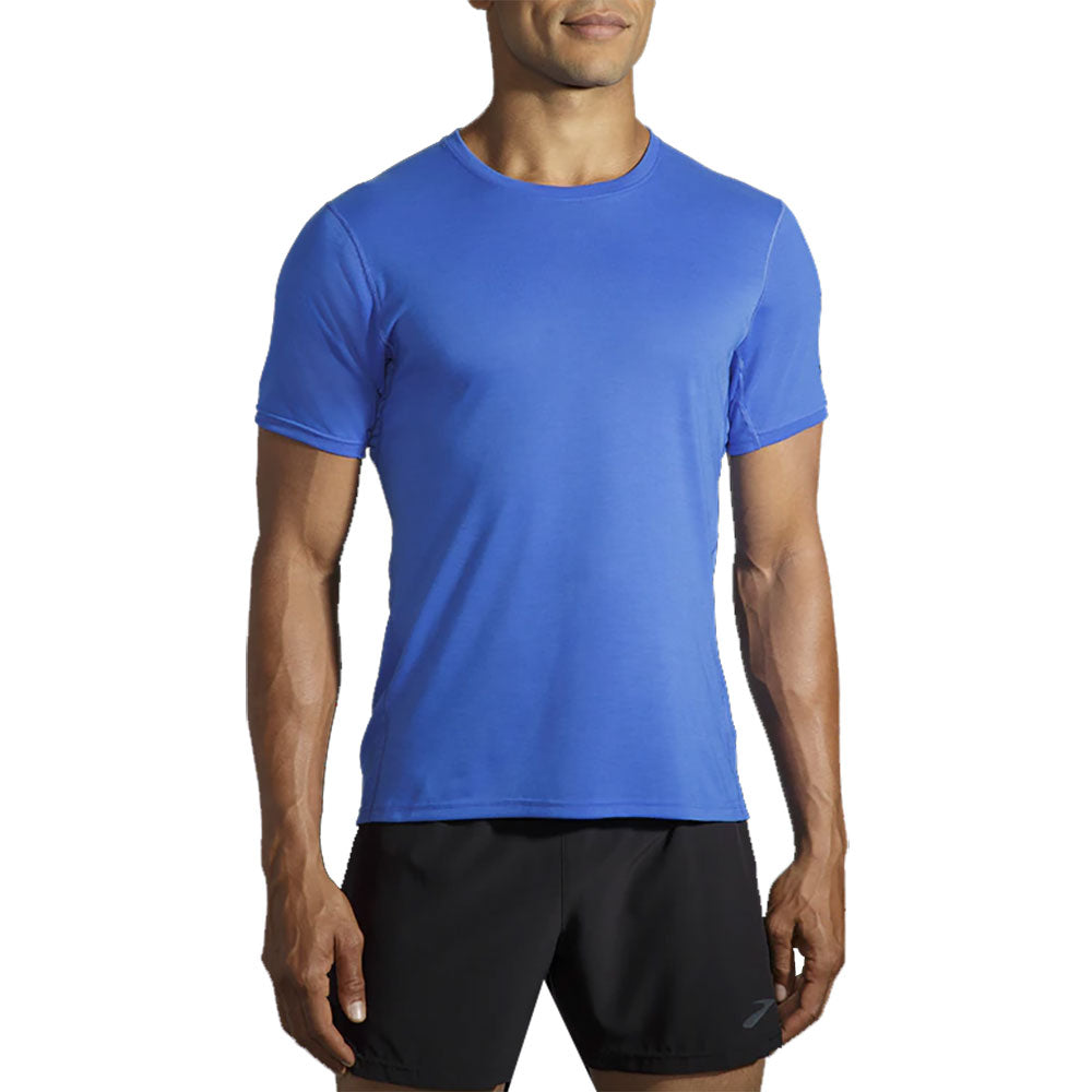 Brooks Men's Distance Short Sleeve Running Shirt - Lightweight Performance Top for Marathon Training & Outdoor Jogging