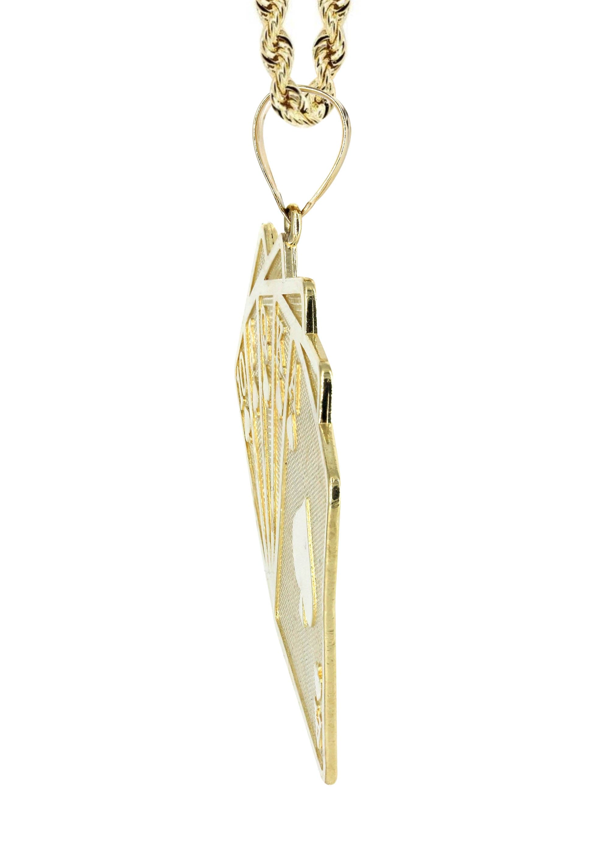 10K Yellow Gold Playing Cards Necklace - 24.7 Grams | Elegant Poker Jewelry for Casino Nights & Gift Giving