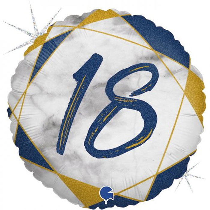 Blue Marble Milestone Birthday Foil Balloons - Elegant Party Decorations for 30th, 40th, 50th Birthday Celebrations & Anniversary Parties