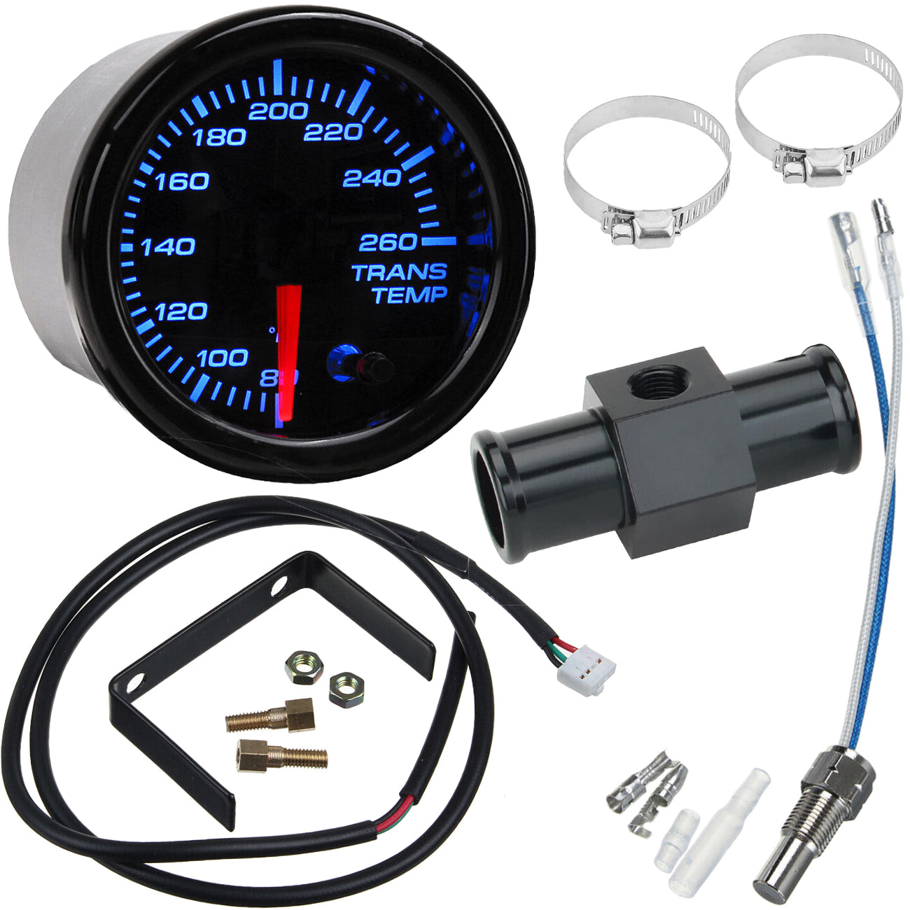 2 Inch Transmission Oil Cooler Temperature Gauge Hose Adapter Sending Unit - Universal Fit for Car, Truck & SUV - Monitor Fluid Temp for Optimal Performance