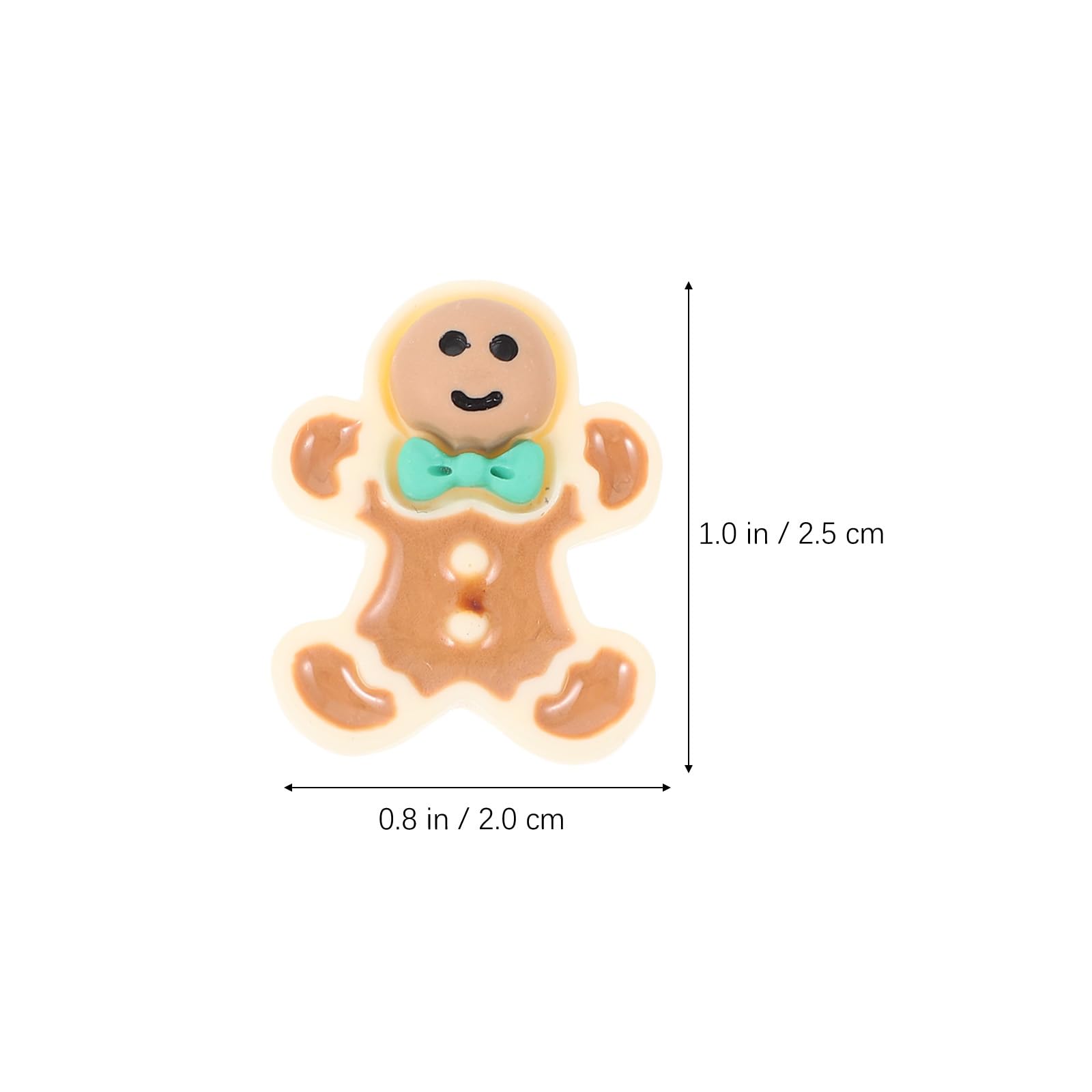 NUOBESTY 40pcs Resin Gingerbread Man Ornaments - Christmas Tree Decorations, DIY Crafts, Phone Case & Keychain Accessories - Perfect for Holiday Decor, Gift Giving, and Festive Home Party Scenes