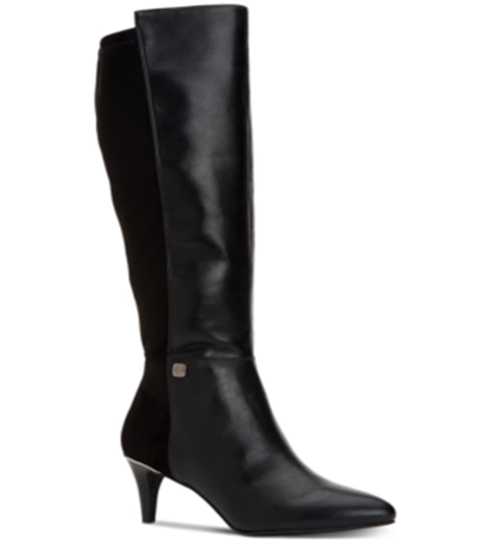 Alfani Women's Hakuu Faux Leather Knee-High Boots Wide Calf - Comfortable & Stylish Winter Boots for Casual Outfits, Office Wear & Date Nights