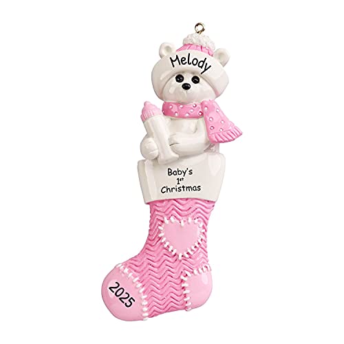 Polar Bear Pink Stocking