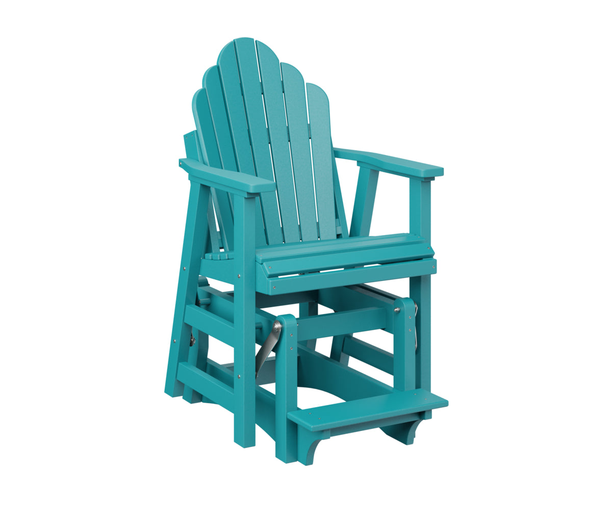 Berlin Gardens Cozi Back Single Counter Glider - Outdoor Patio Swivel Bar Stool for Kitchen Island, Deck & Poolside Relaxation