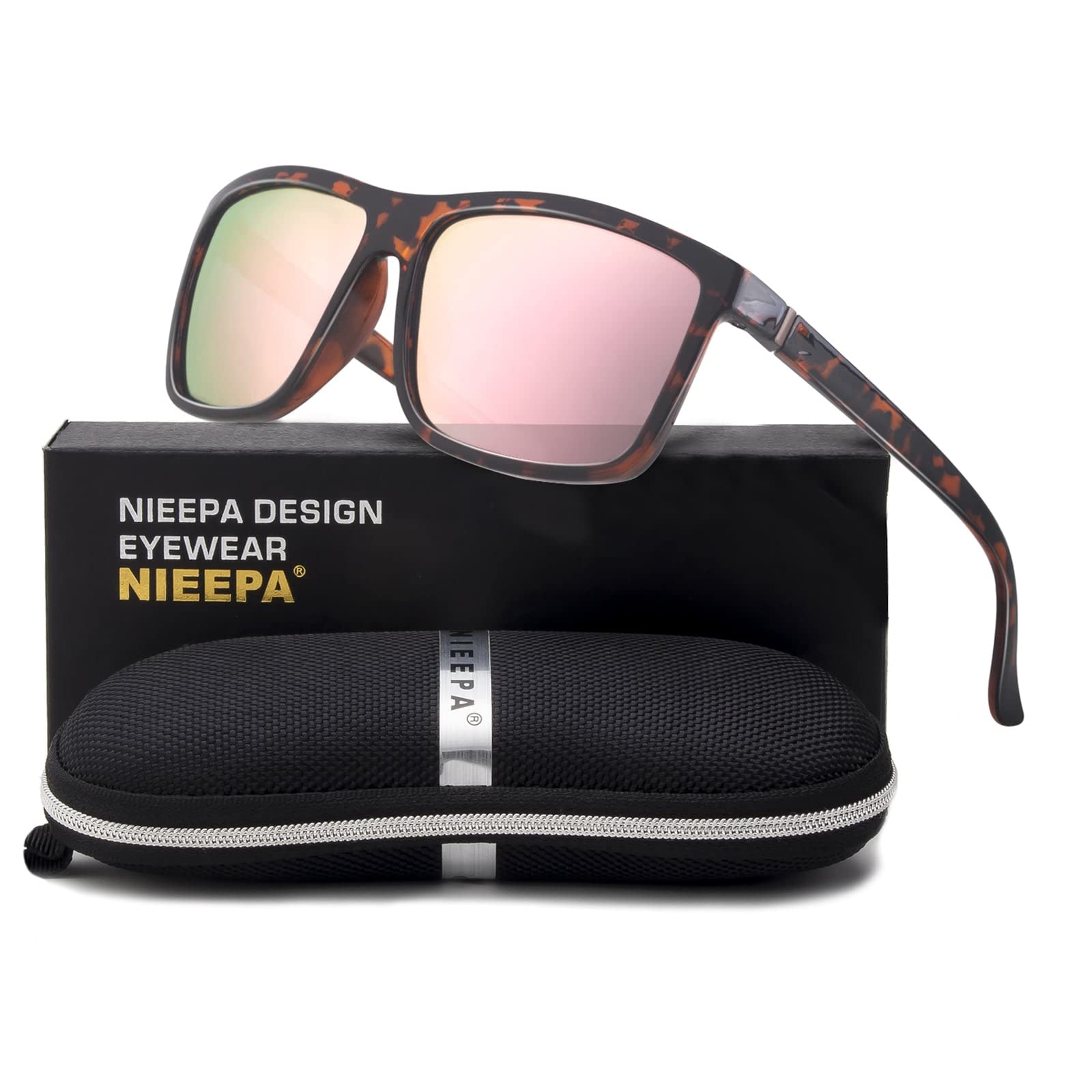 NIEEPA Men's Polarized Sports Sunglasses UV Protection Square Frame NP1007 - Perfect for Running, Cycling, and Outdoor Activities