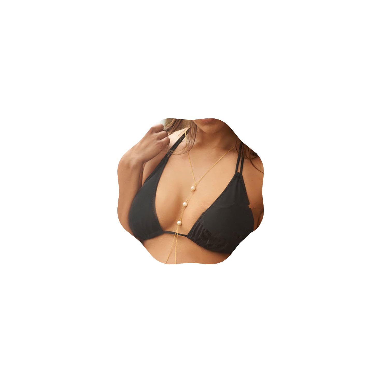 Elegant Gold Beach Pearl Body Chain - Stylish Belly Bikini Jewelry for Women | Perfect for Summer Vacations, Pool Parties & Boho Fashion