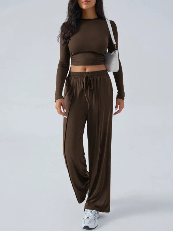 Comfortable Women's Casual Jersey Two Piece Set - Lounge Wear, Sleepwear & Home Outfit for Relaxing