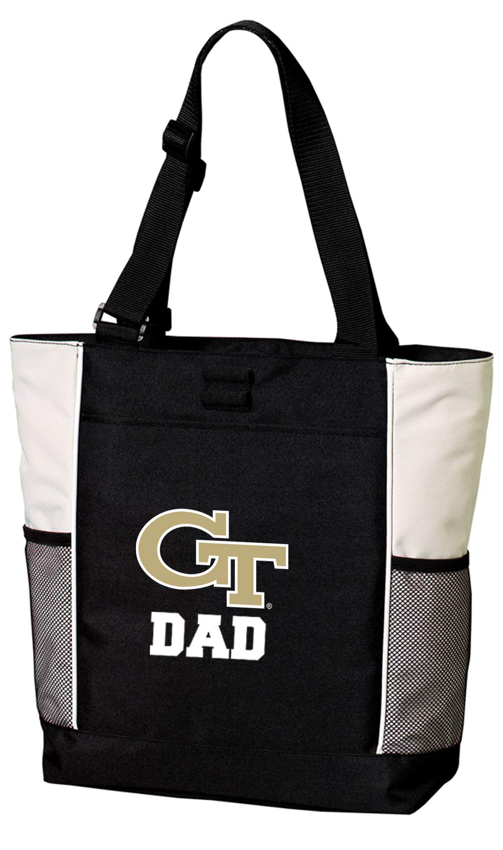 Yellow Jackets Dad Tote Bags - Georgia Tech Dad Totes for Beach, Pool, Travel & Gameday - Durable Canvas Grocery Shopping & College Fan Gear