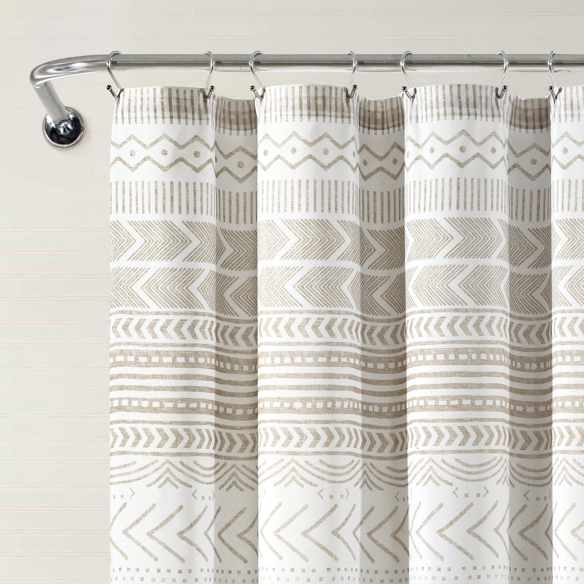 Hygge Geo Shower Curtain - Waterproof Bathroom Decor with Modern Geometric Pattern - Perfect for Cozy Home Spa & Scandinavian Style Bathrooms