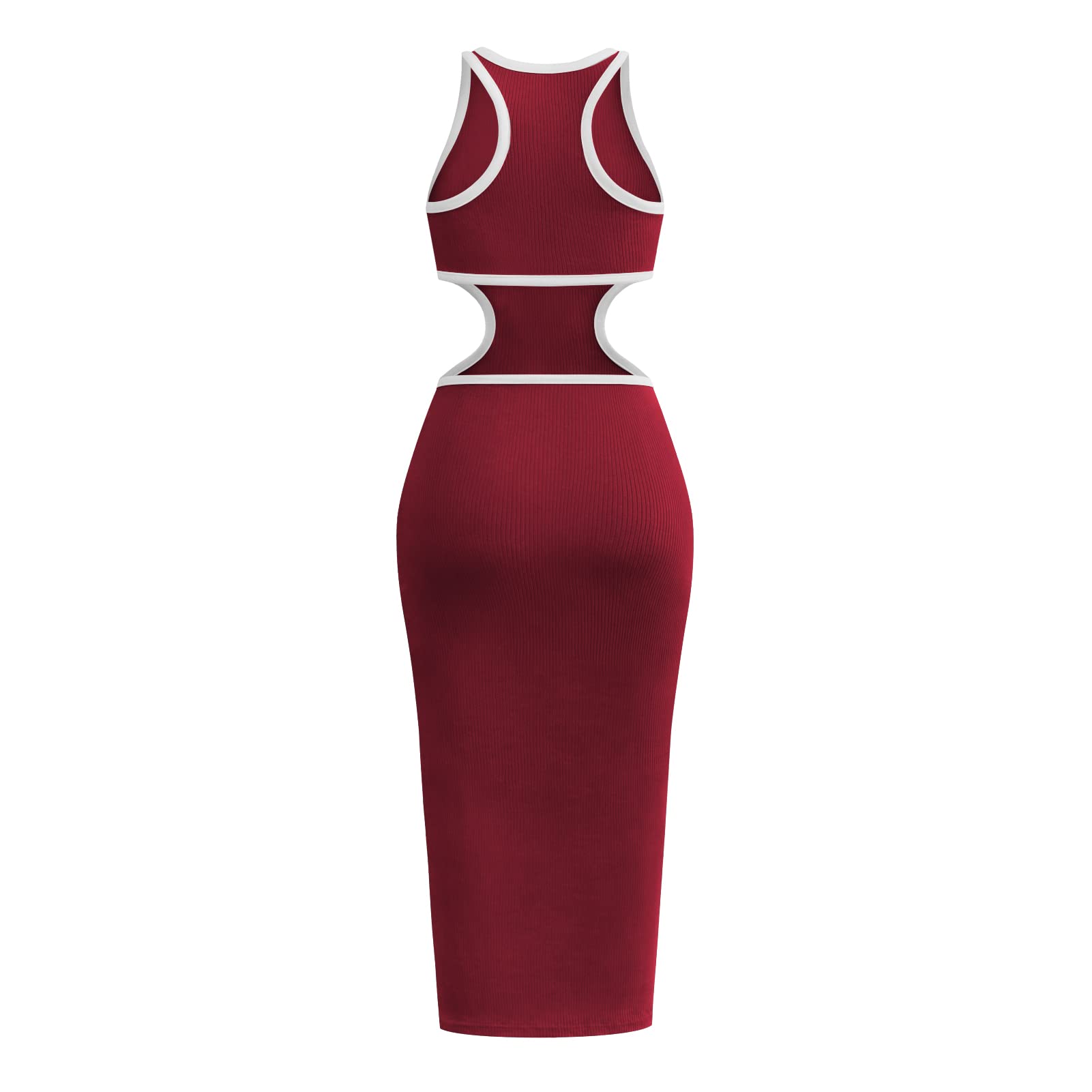 Azuki Classic Fitted Maxi Dress for Women - Solid Color Sleeveless Summer Dress, Casual & Beach Wear, Perfect for Vacation & Outdoor Events