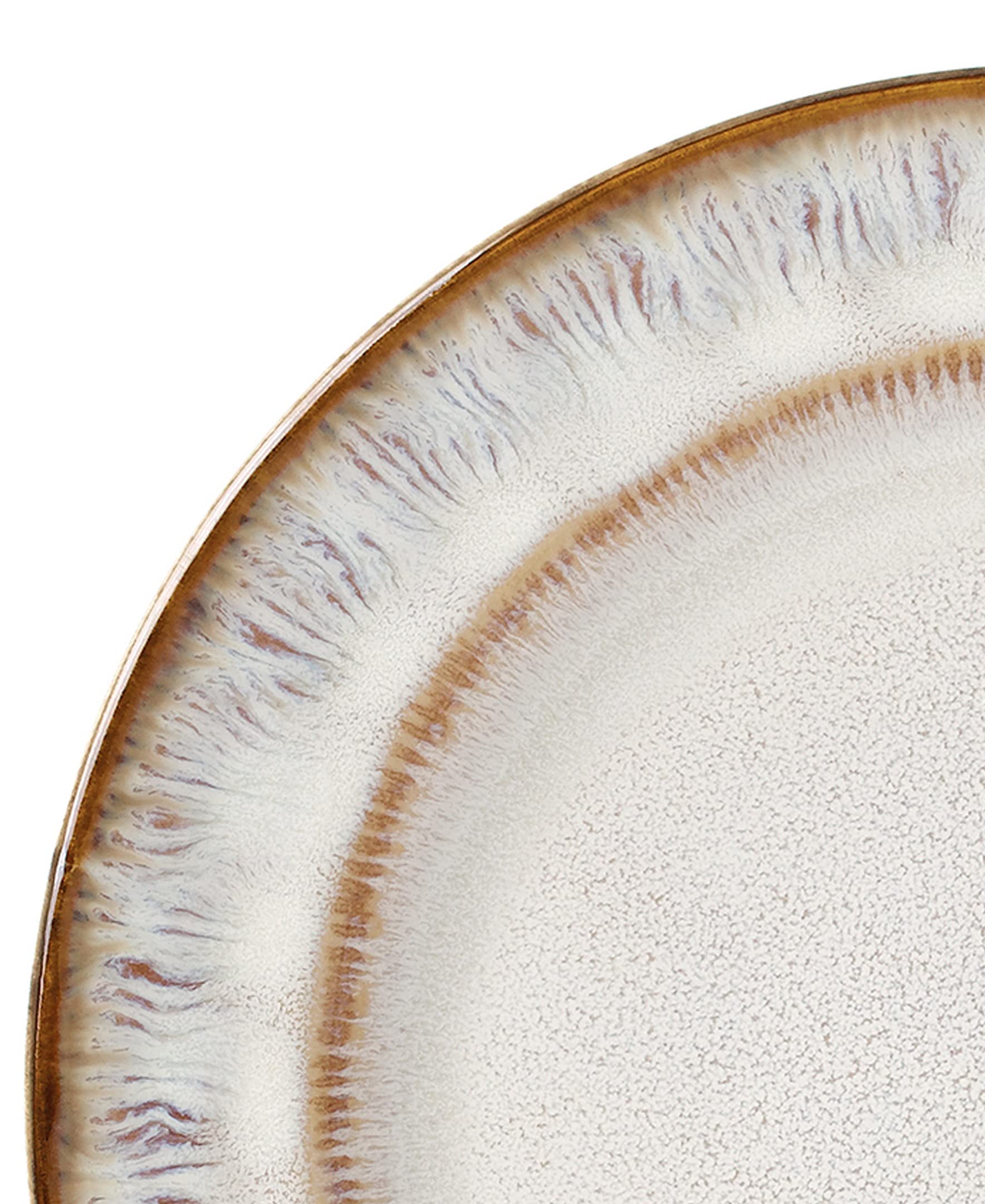 Elegant Modern Stoneware Scroll Dinner Plate Set - 16-Piece Mocha Swirl Dinnerware for Parties, Events & Holiday Gatherings - Perfect for Formal Dinners, Wedding Receptions & Special Occasions