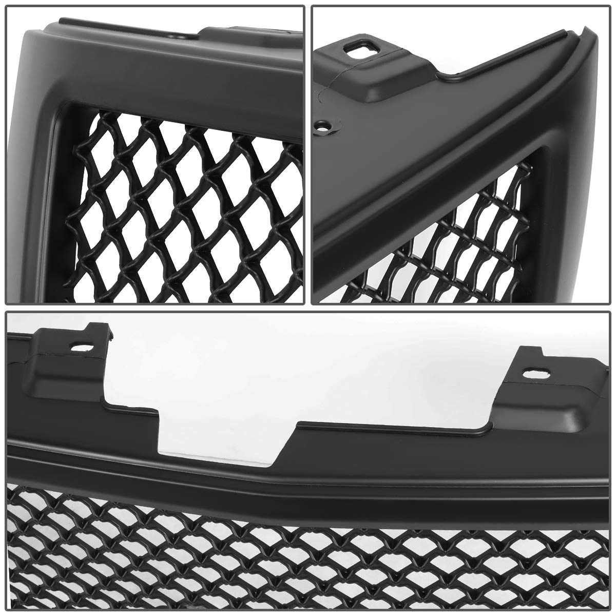 Auto Dynasty Front Upper Bumper Grille Replacement for 2007-2013 Chevy Silverado 1500 | ABS Plastic Mesh Style Matte Black | Truck Accessories & Off-Road Upgrade