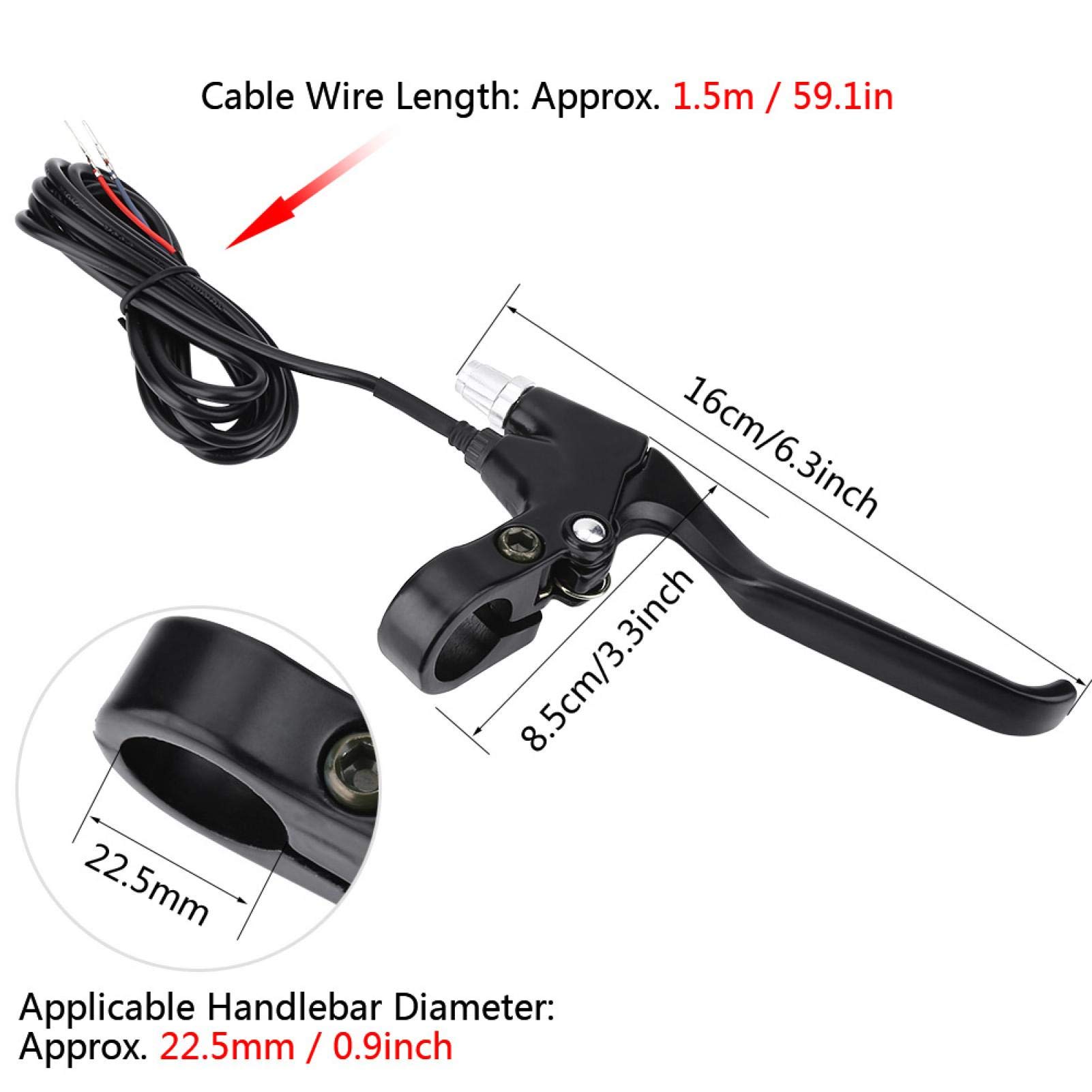 EVTSCAN E-Bike Brake Lever Set - 1 Pair Durable 2-Wire Left & Right Electric Bike Brake Levers - Replacement Parts for E-Bikes & Electric Bicycles - Perfect for Commuting, Mountain Biking & Urban Riding