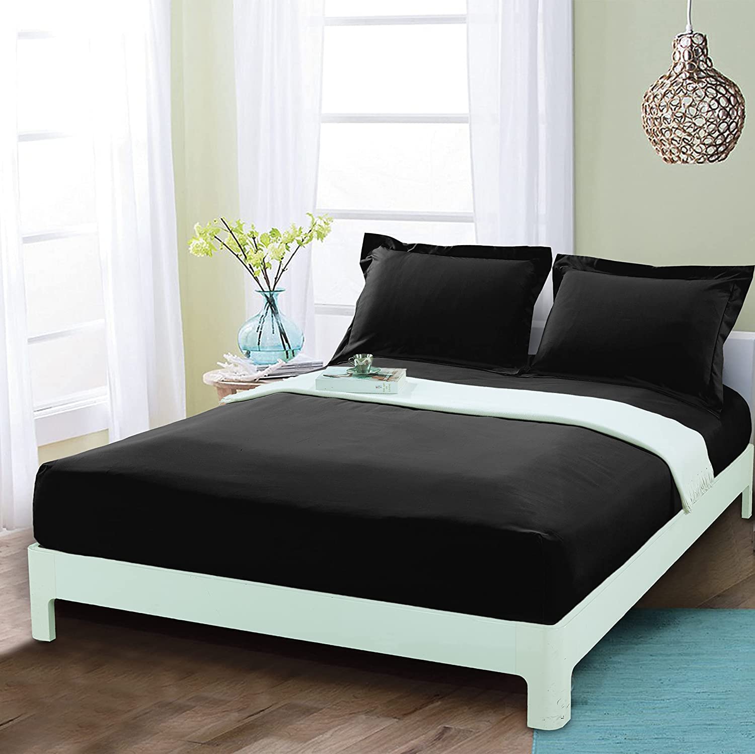 Premium 100% Pure Egyptian Cotton 4-Piece Bed Sheet Set - Cal King Size, 600 Thread Count, Ultra Soft & Breathable, Deep Pocket Fits 21