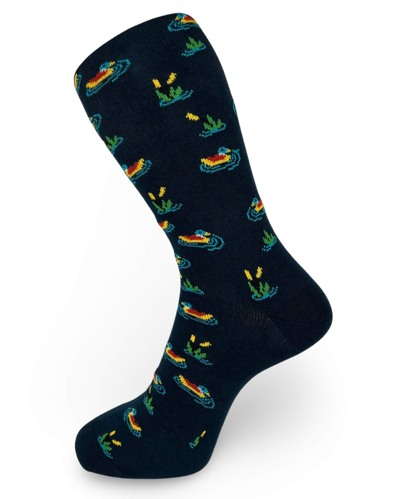 DÉCLIC Pond Socks for Men & Women - Waterproof Fishing Socks with Non-Slip Sole - Comfortable Neoprene Wading Socks for Kayaking, Hiking, and Outdoor Activities (Navy Blue)