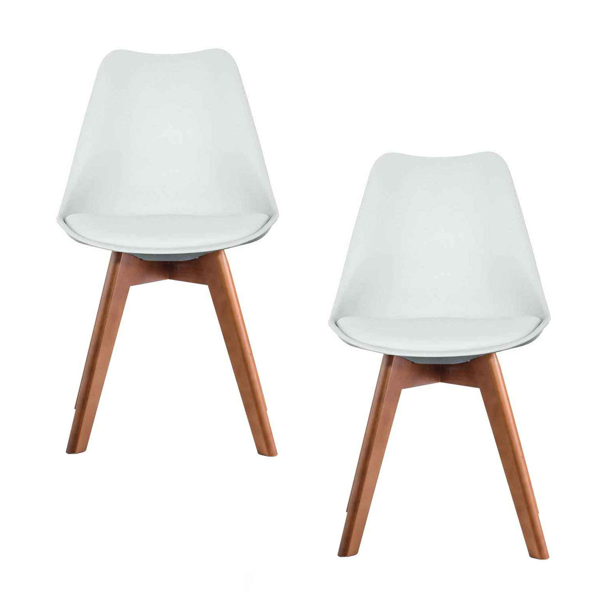 Modern Jaden Dining Chairs Set of 2 - Mid-Century Wooden Kitchen Chairs with Upholstered Seat - Perfect for Dining Room, Kitchen, Breakfast Nook & Small Spaces