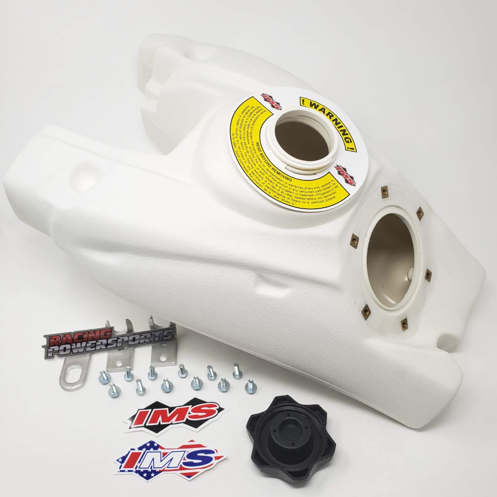 IMS 3.8 Gallon Oversized Fuel Tank - White - Compatible with Yamaha YFZ450R (2009-2019) - Extended Range for Off-Road Racing & Dirt Bike Adventures