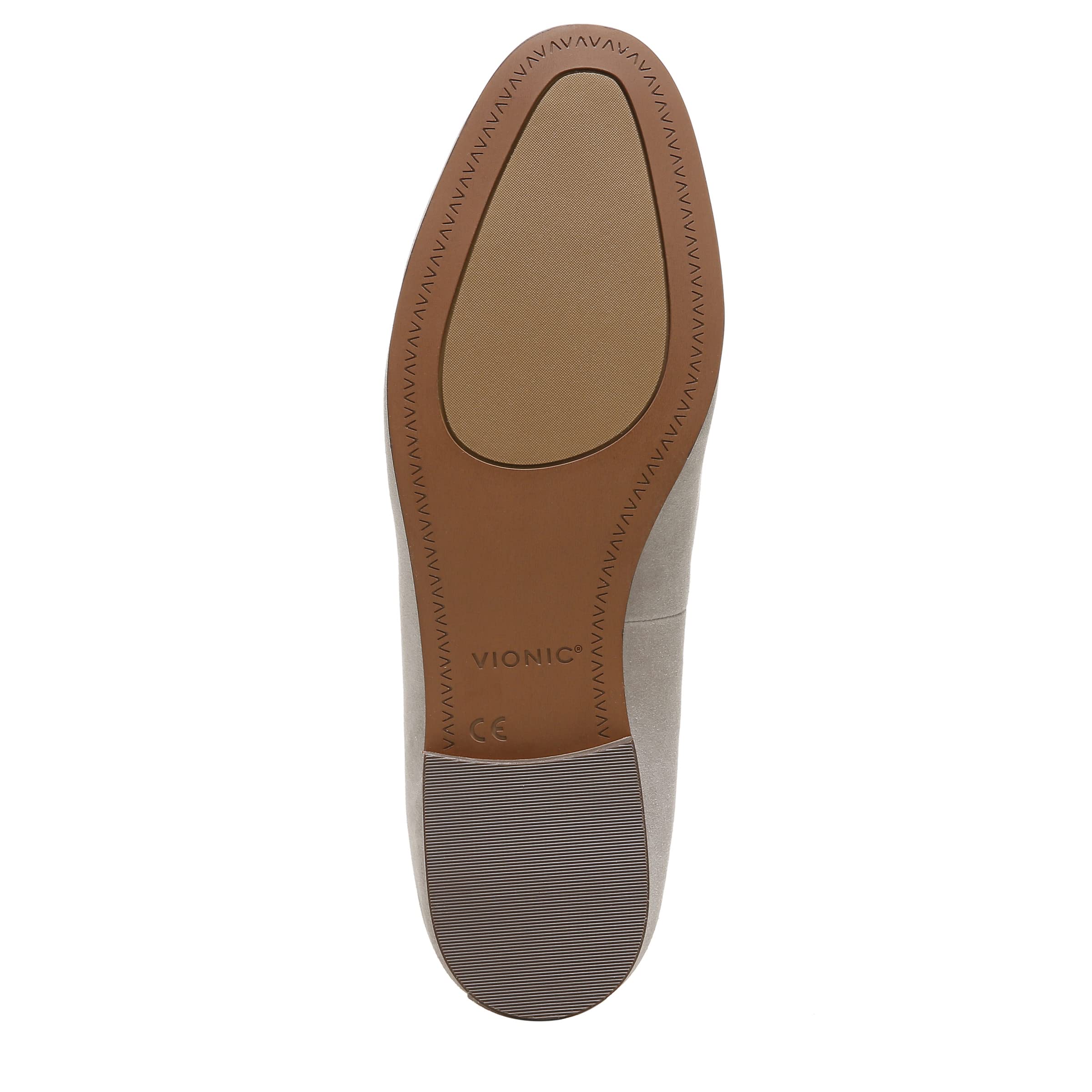 Vionic Women's WILLA Slip-On Loafers - Dark Taupe Suede Comfort Shoes with Arch Support - Size 9 Wide (US) - Perfect for Work, Travel & Everyday Wear