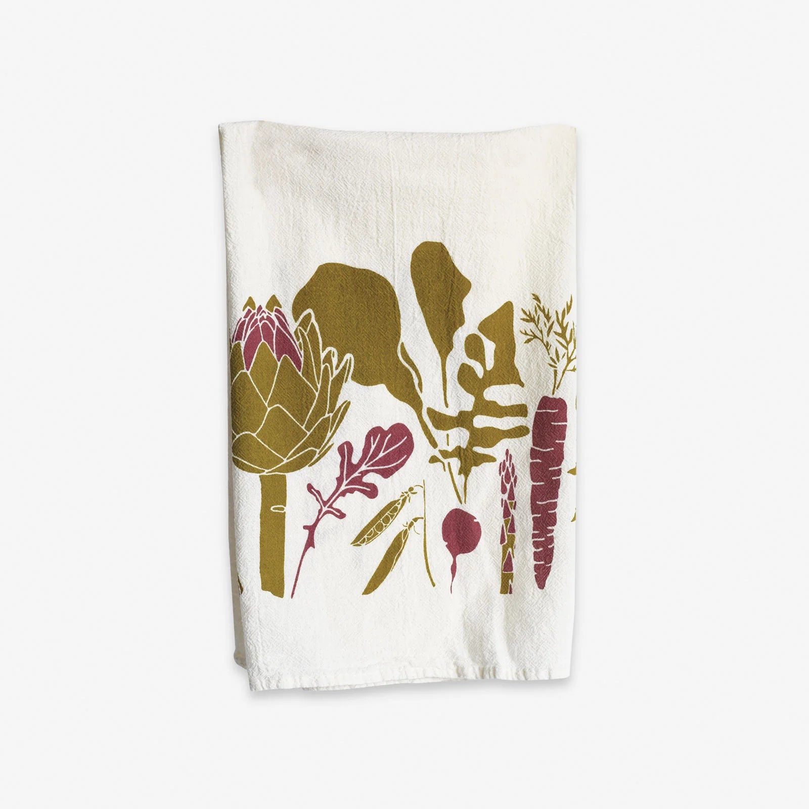 Organic Spring Vegetables Tea Towel - 100% Cotton Kitchen Towel for Drying Dishes, Decor & Gift - Perfect for Farmhouse, Rustic & Modern Kitchens