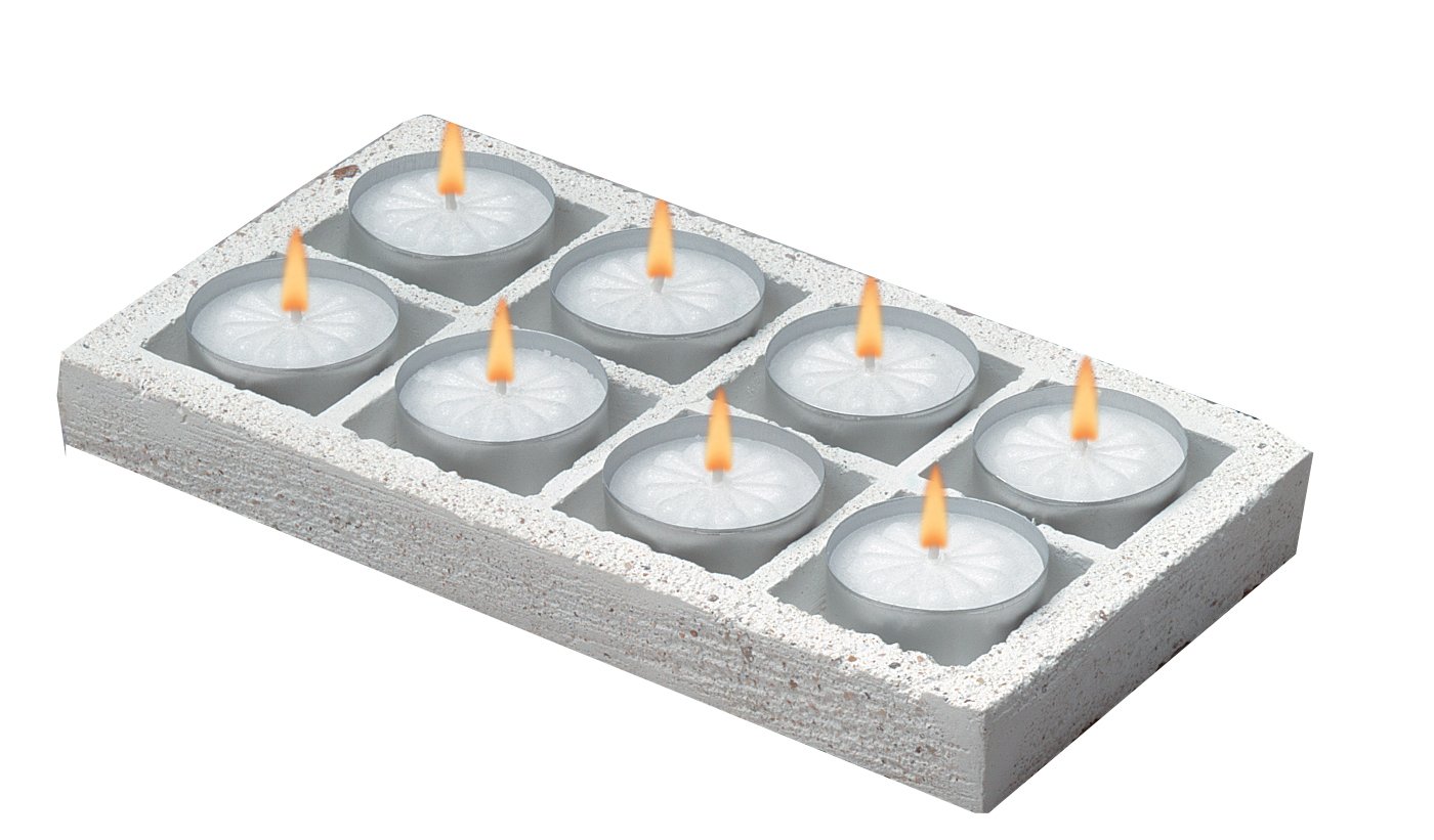Biedermann & Sons Natural Soapstone 8-Tealight Candle Holders Set of 6 - Rustic Home Decor for Wedding, Party, and Holiday Centerpieces