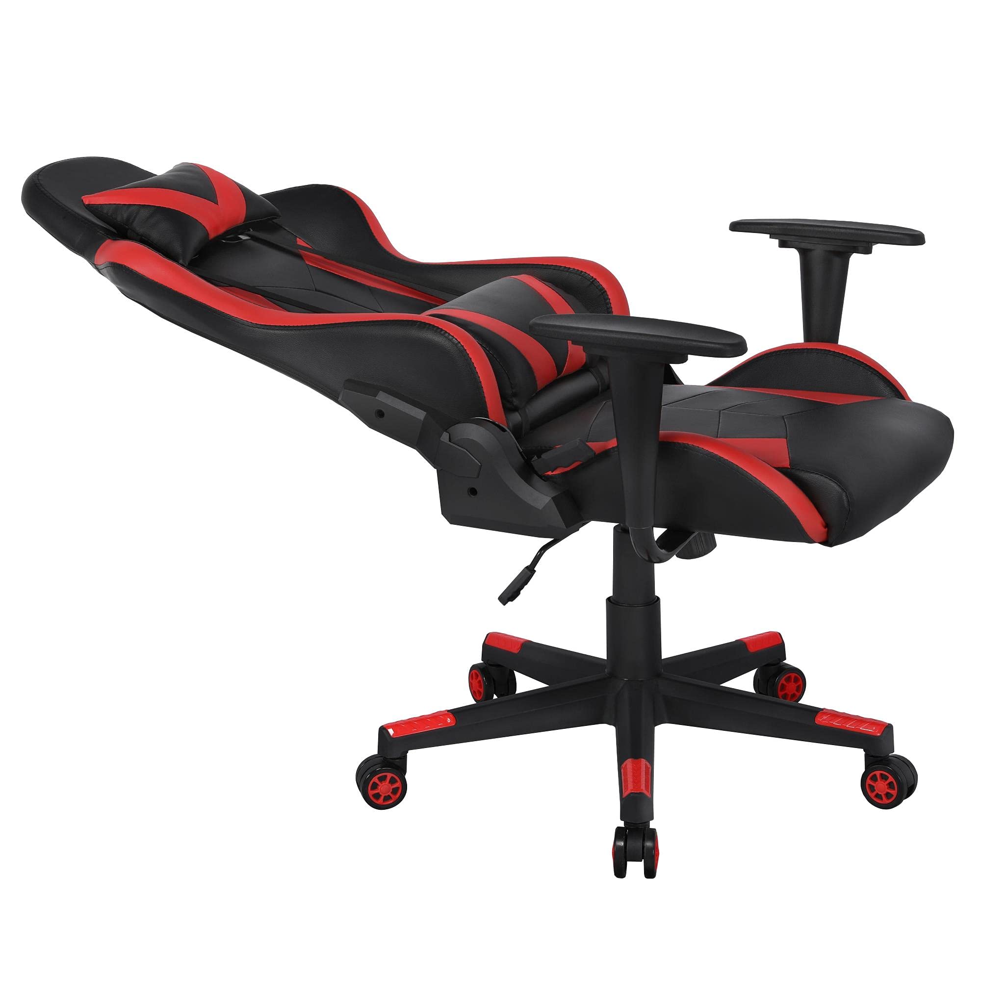 Premium Ergonomic Office Chair - High Back Executive Swivel Task Chair with Lumbar Support, Reclining & Adjustable Features for Home Office, Gaming & Workspace (Black/Red) - Ideal for Long Hours of Comfortable Sitting