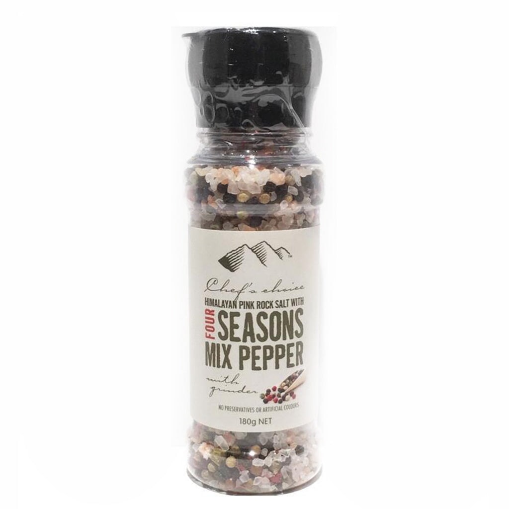 Premium Himalayan Pink Rock Salt & Gourmet Four Seasons Pepper Blend – Natural Seasoning for Grilling, Salads & Gourmet Cooking