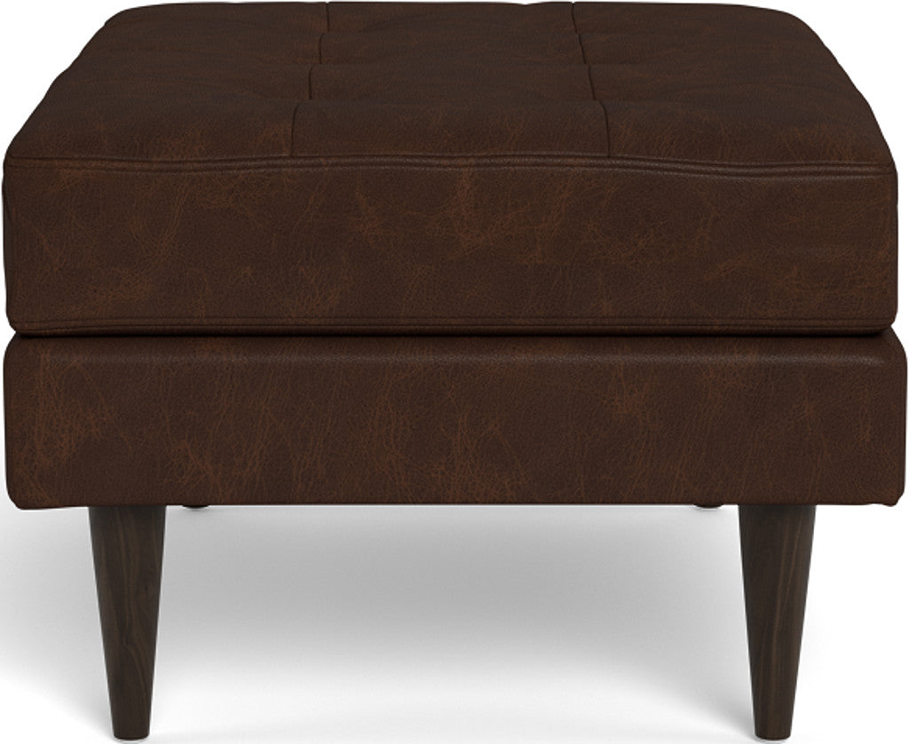 Premium Wallace Leather Ottoman - Stylish Footrest & Storage Bench for Living Room, Bedroom, or Office - Extra Seating & Home Decor Accent