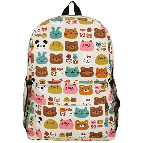 16 Inch Forest Animal Print Kids Backpack for Elementary School - Durable Canvas Backpack for Boys & Girls - Perfect for School, Travel & Outdoor Adventures | MGGEAR