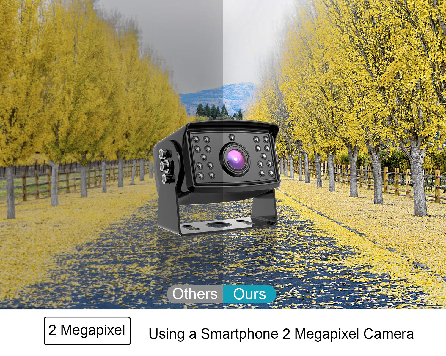 FOOKOO Ⅱ HD Backup Camera System Kit - 7'' 1080P Reversing Monitor with IP69 Waterproof Rear View Camera, Sharp CCD Chip for Trucks, Semi-Trailers, Box Trucks & RVs | Perfect for Night Driving and Tight Parking (FHD1-Wired)