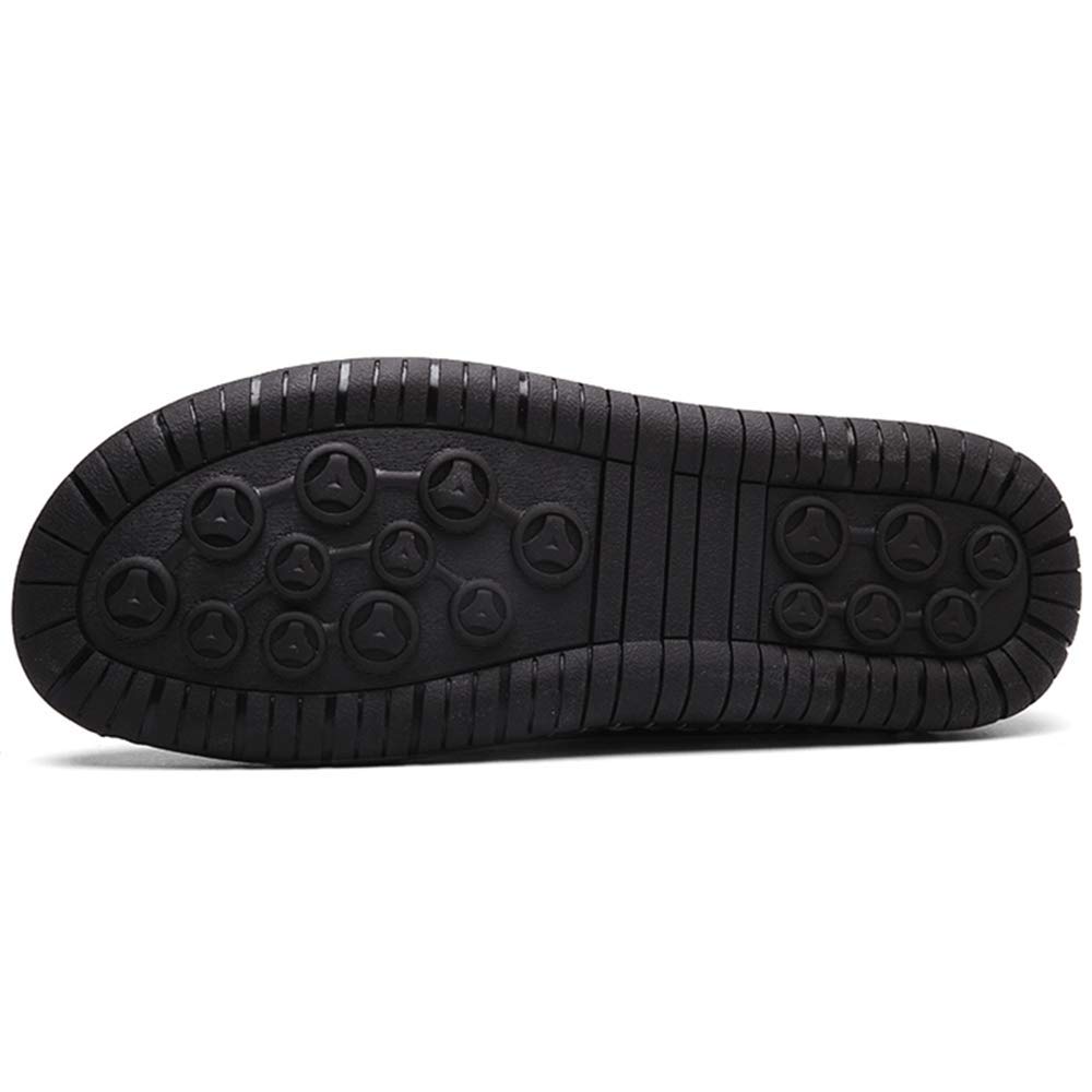 JEBU Men's Leather Slip-On Loafers - Handmade Genuine Leather Lightweight Comfortable Casual Shoes for Business, Travel & Outdoor Walking