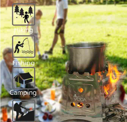 VODA™ Portable Camping Stove VDCS155 - Compact & Lightweight for Backpacking, Hiking & Outdoor Cooking Adventures