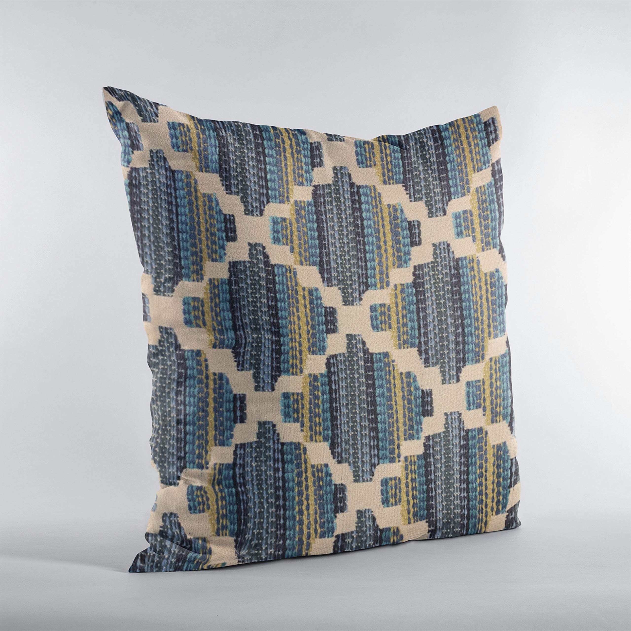 Luxury Blue Diamond Throw Pillow 12x20 Inches - Double Sided Decorative Cushion for Sofa, Bed & Home Decor | Plutus Brands Blue Plutus Lights Collection