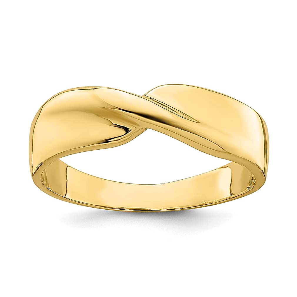 14K Yellow Gold Single Twist Ring for Women - Elegant Fine Jewelry Gift for Her - Perfect for Anniversaries, Birthdays & Special Occasions