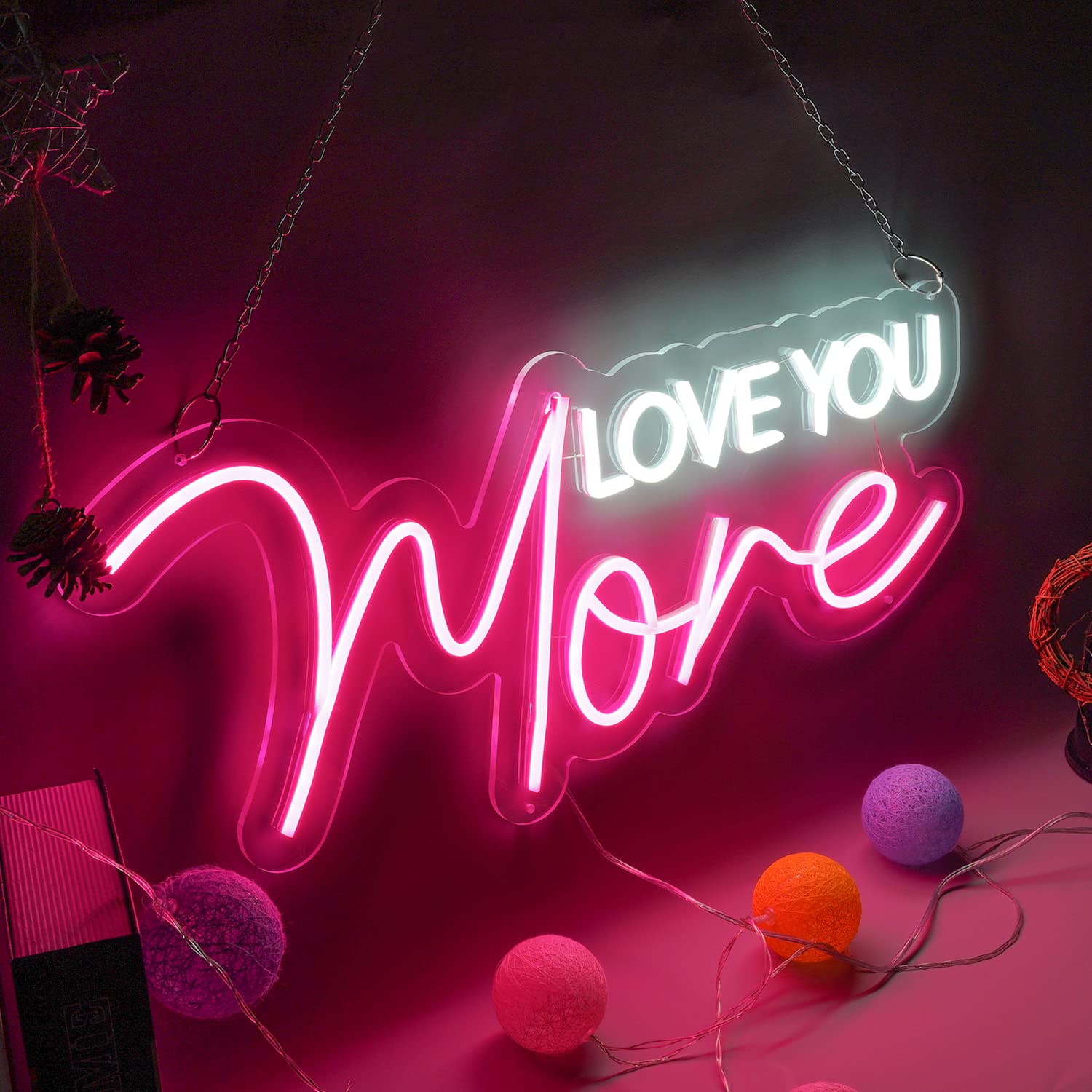 Custom Love You More Neon Sign - Personalized LED Wall Decor for Weddings, Anniversaries & Parties | Romantic Home Decor, Bedroom Lighting & Event Signage