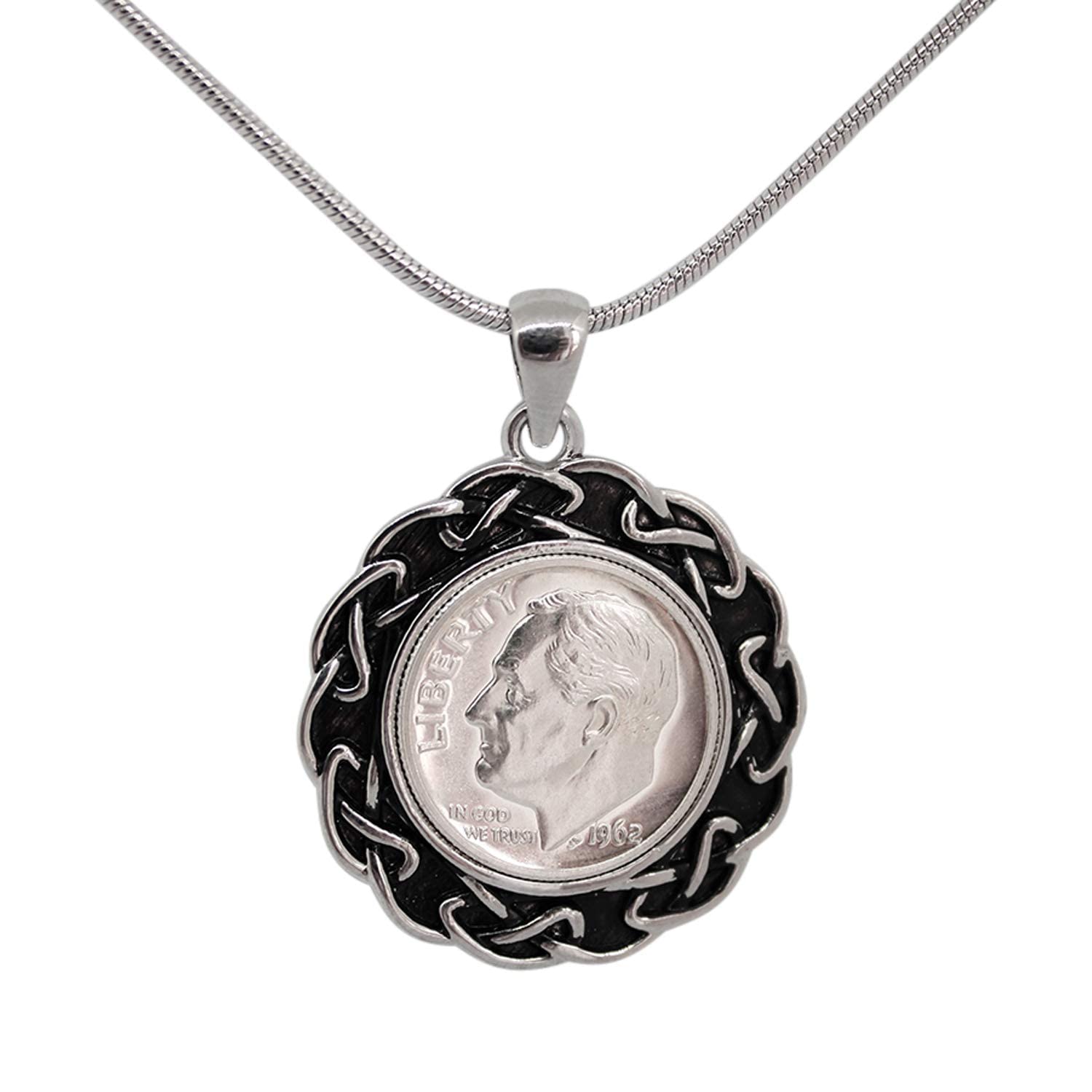 61st Birthday Gift for Women - 1962 Rhodium Plated Pendant Necklace | Elegant Anniversary Jewelry for Mom, Grandma & Special Occasions