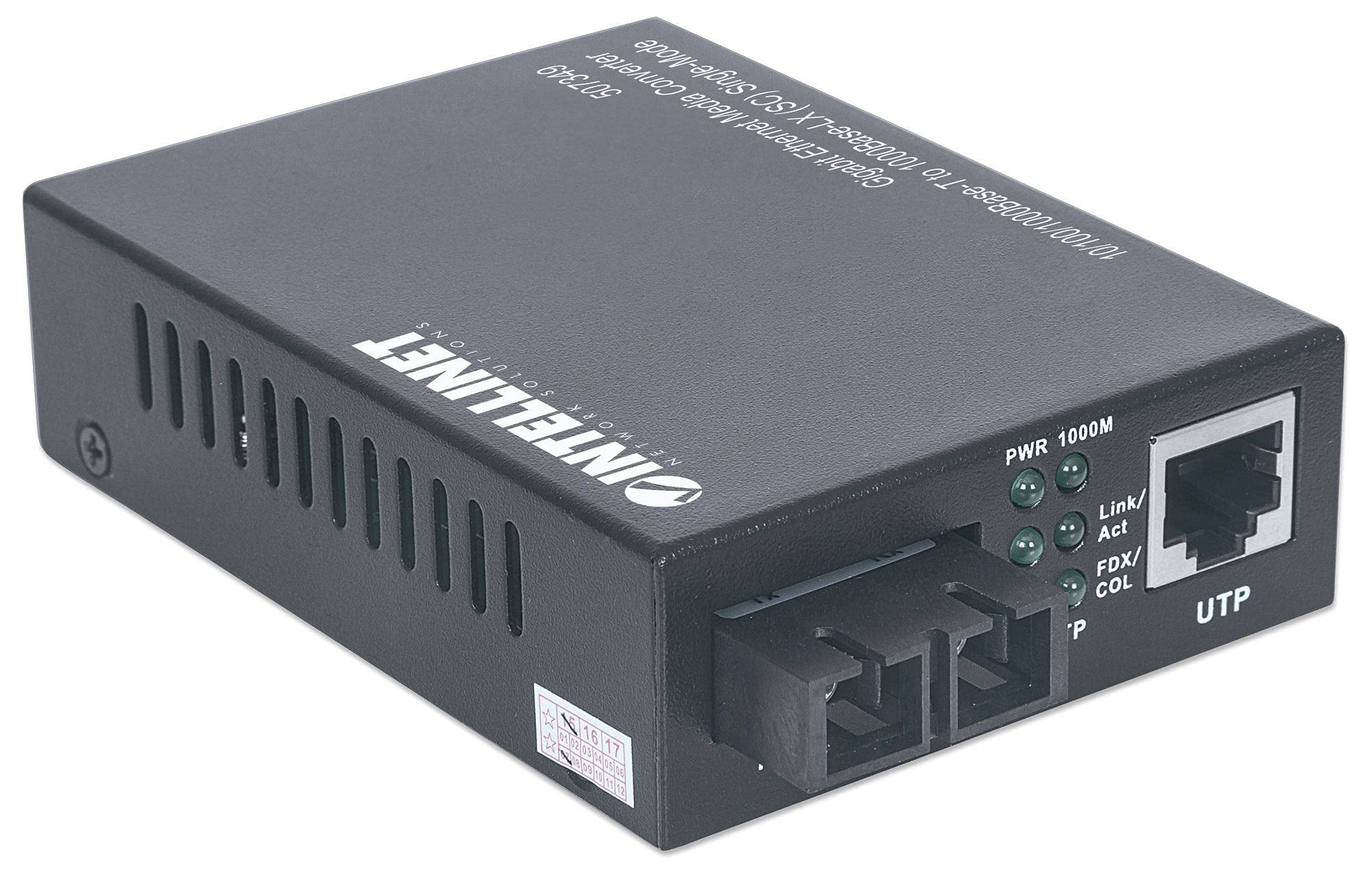 Intellinet Gigabit Ethernet Single Mode Media Converter - High-Speed Fiber Optic Network Adapter for Office, Data Center & Home Networking