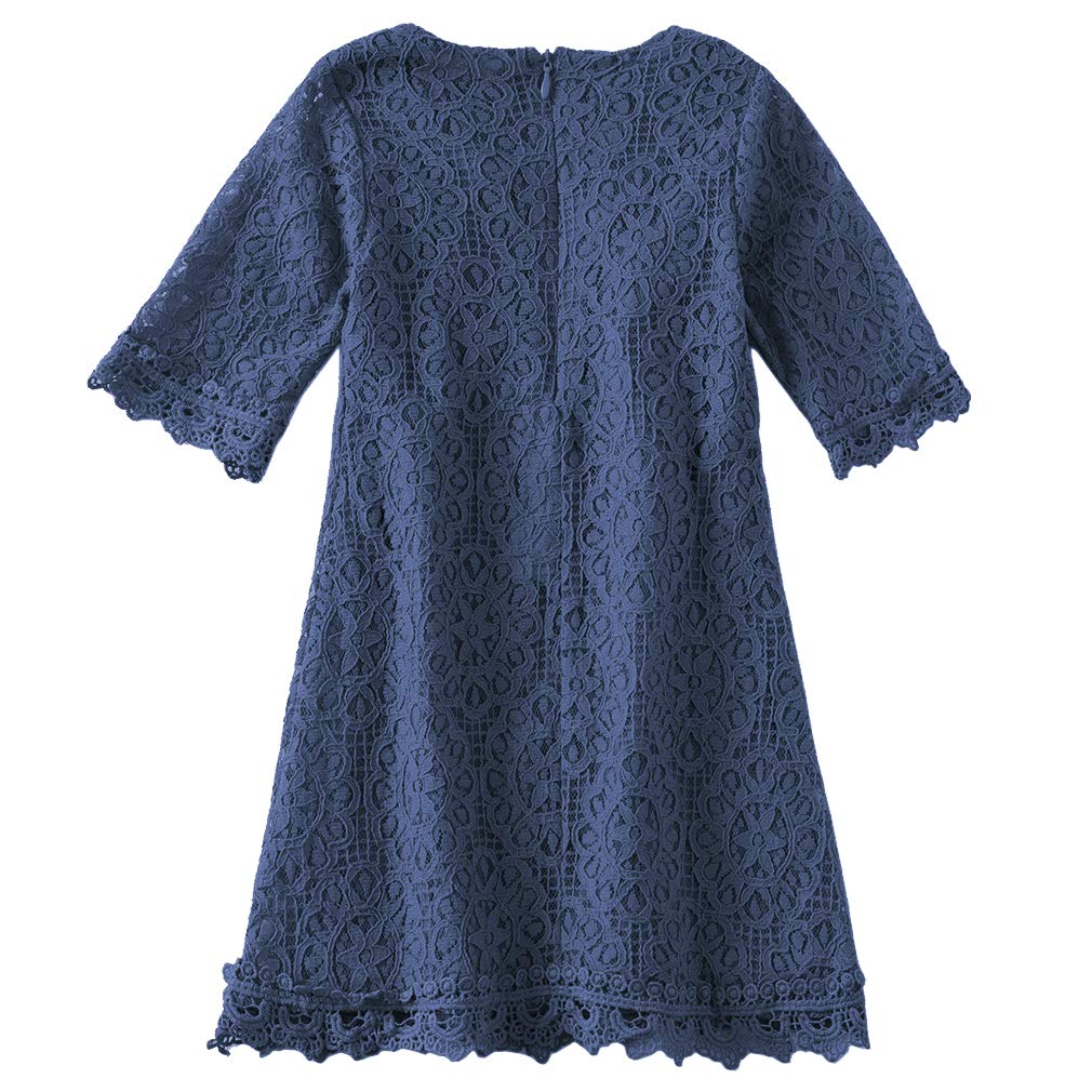 Niyage Girls Lace Toddler Dress - Elegant Floral Half Sleeve Party Princess Dress for Birthday, Wedding & Special Occasions