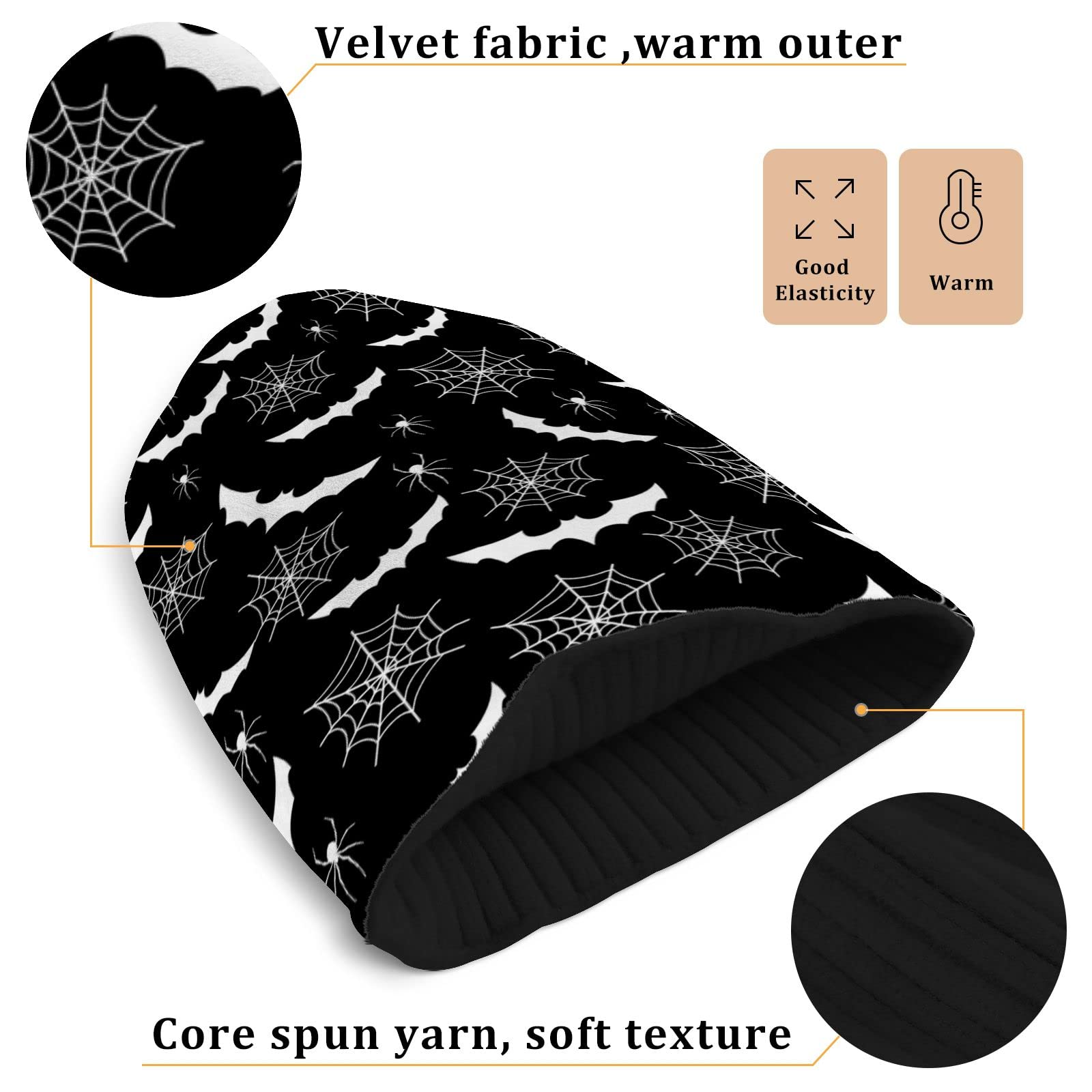 Unisex Gothic Knit Beanie Hats for Men & Women - Warm Winter Skull Cap for Cold Weather, Outdoor Activities & Street Fashion